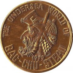 Mardi Gras Token - Bacchus The Undersea World of Bac-Chu-Steau, golden, New Orleans, Louisiana