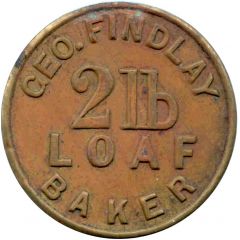 Bread Token - Geo. Findlay 2lb Loaf Hastings, North Island