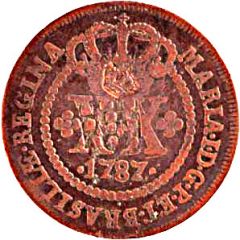XX Réis - Pedro V Countermarked with `Small Crown`
