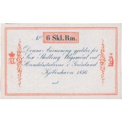 6 Skilling Rigsmønt - Frederick VII Handelsstederne i Grønland