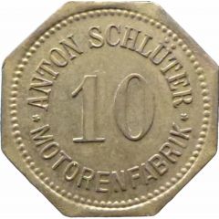 10 Pfennig - Freising Anton Schlüter Motorenfabrik