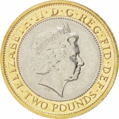 2 Pounds - Elizabeth II 4th portrait, London Underground Logo