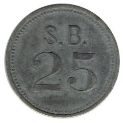 Token - S. B. 25 1934, zinc