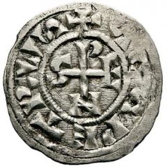 Denier - Stephen V and emperor Charles III ROMA monogram