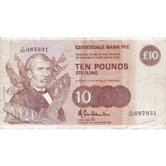 10 Pounds Clydesdale Bank
