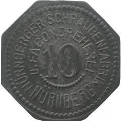 10 Pfennig - Nürnberg Nürnberger Schraubenfabrik u. Facondreherei