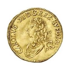 1 Ducat - Carl XI 4th portrait, shield with curved top