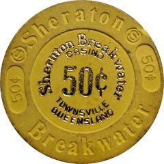 Token/Chip - 50 Cents - Sheraton Breakwater, Queensland Casino Chip
