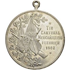 Neuchâtel Cantonal Shooting Fleurier; silver plated bronze