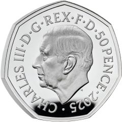 50 Pence - Charles III End of World War II; Silver Proof