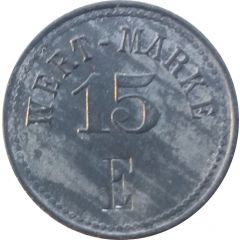 15 Pfennig Wert-Marke , Countermarked `E`
