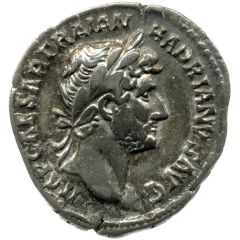 Denarius - Hadrian P M TR P COS III FORT RED, Fortuna