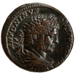 As - Caracalla P M TR P XVIII COS IIII P P S C, Asclepius and Telesphorus