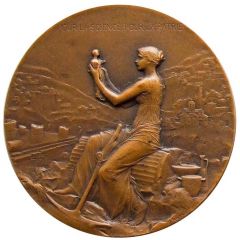 France 1898-Dated 60mm Bronze Athens Paris School Medal
