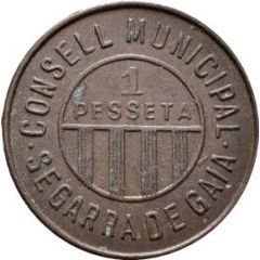 1 Peseta Segarra de Gaia, copper