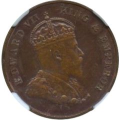 1/4 Anna - Edward VII Bullock Plowing Pattern