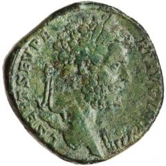 Sestertius - Septimius Severus DIVI M PII F P M TR P III COS II P P S C, Roma and Victory