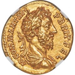 Aureus - Commodus P M TR P X IMP VII COS IIII P P FID EXERC