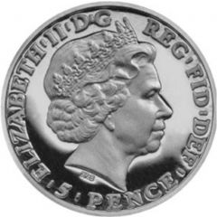 5 Pence - Elizabeth II 5th portrait, 1/40 oz Fine Silver