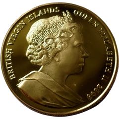 1 Dollar - Elizabeth II Queen Anne, Gold plated
