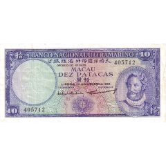 10 Patacas Banco Nacional Ultramarino