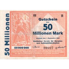 50 000 000 Mark Bochumer Verein für Bergbau und Gußstahlfabrikation