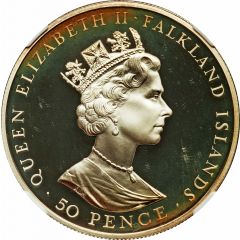 50 Pence - Elizabeth II USS Winston Churchill, Silver proof issue
