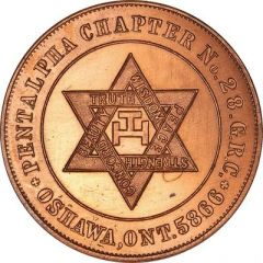 Masonic Penny - Pentalpha Chapter No. 28 Oshawa, Ontario