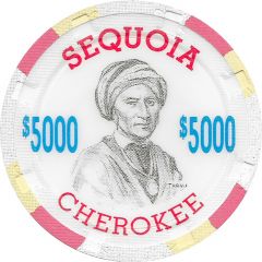 5000 Dollar Poker Chip - Sequoia Cherokee