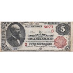 5 Dollars National Bank Note, `Brown Back`