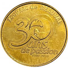 Jeton touristique - Médailles et Patrimoine - Zooparc de Beauval 30 ans de passion