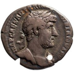 Denarius - Hadrian P M TR P COS III, Pax