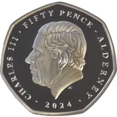 50 Pence - Charles III Winston Churchill, Silver 5 oz.