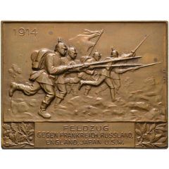 Plaquette - War against France, Russia and England