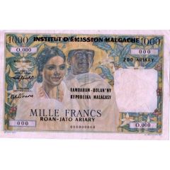 1000 Francs / 200 Ariary