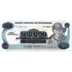 500 000 Cordobas overprinted on 20 Cordobas