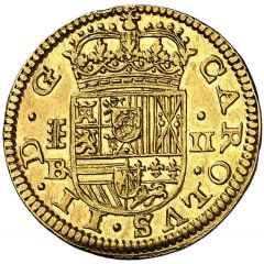 2 Escudos - Carlos II milled