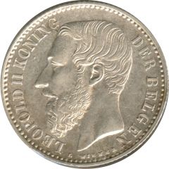 1 Franc - Léopold II Dutch text