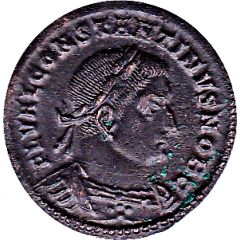 Nummus - Constantinus I as Caesar MARTI PATRI CONSERVATORI, Treveri