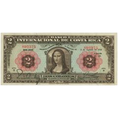 2 Colones Banco Internacional de Costa Rica