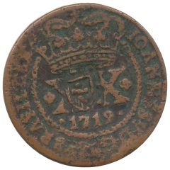 40 Reis - João Prince Regent countermarked coinage over D.JOAO V