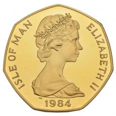 50 Pence - Elizabeth II Tourist Trophy Motorcycle Races, Gold Proof