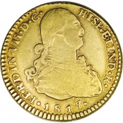2 Escudos - Fernando VII bust of Carlos IV