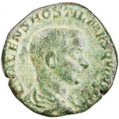 Sestertius - Hostilian as Caesar PRINC IVVENT S C, Apollo