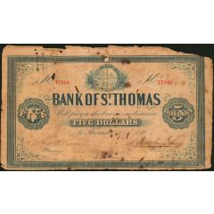 5 Dollars Bank of St. Thomas
