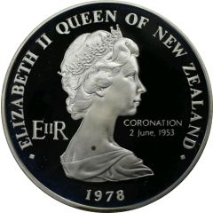 1 Dollar - Elizabeth II 2nd Portrait, Coronation Jubilee, Silver Proof