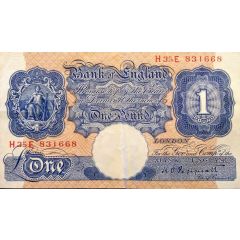 1 Pound Emergency Wartime issue, with thread