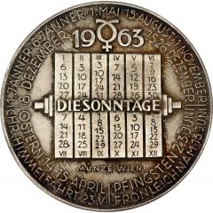 Calendar Medal 1963 Jahresregent Merkur