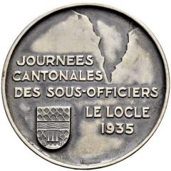 Cantonal non-commissioned officer days Le Locle, bronze plated silver