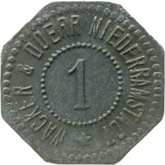 1 Pfennig - Niederramstadt Wacker and Doerr